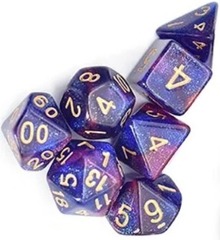 Set de 7 dados Galaxy - Violeta y Azul (AGA05)